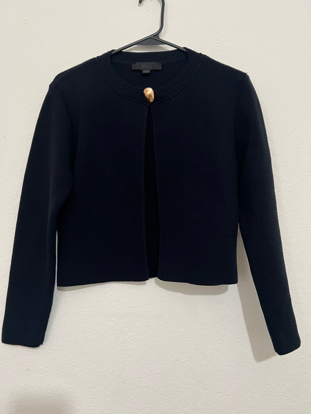 Zara Navy Blue Knit Open Cardigan Size S